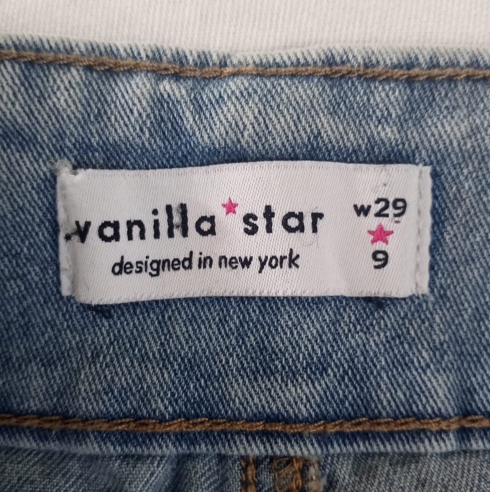Vanilla Star High Rise Pintucked Waist Bohemian 70s Retro Hippie Faded Flares - Picture 5 of 8